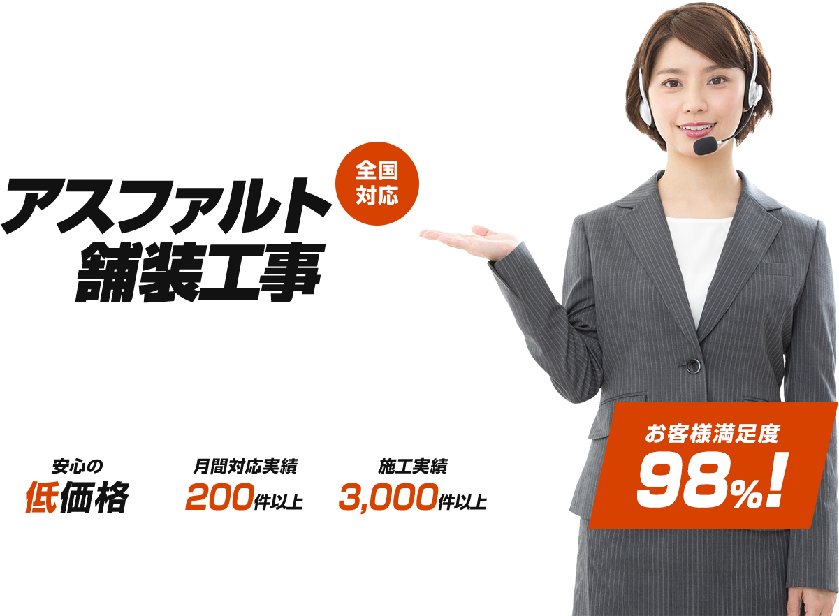 アスファルト舗装工事なら低価格で1年保証|お庭から大型駐車場まで大小問わず対応